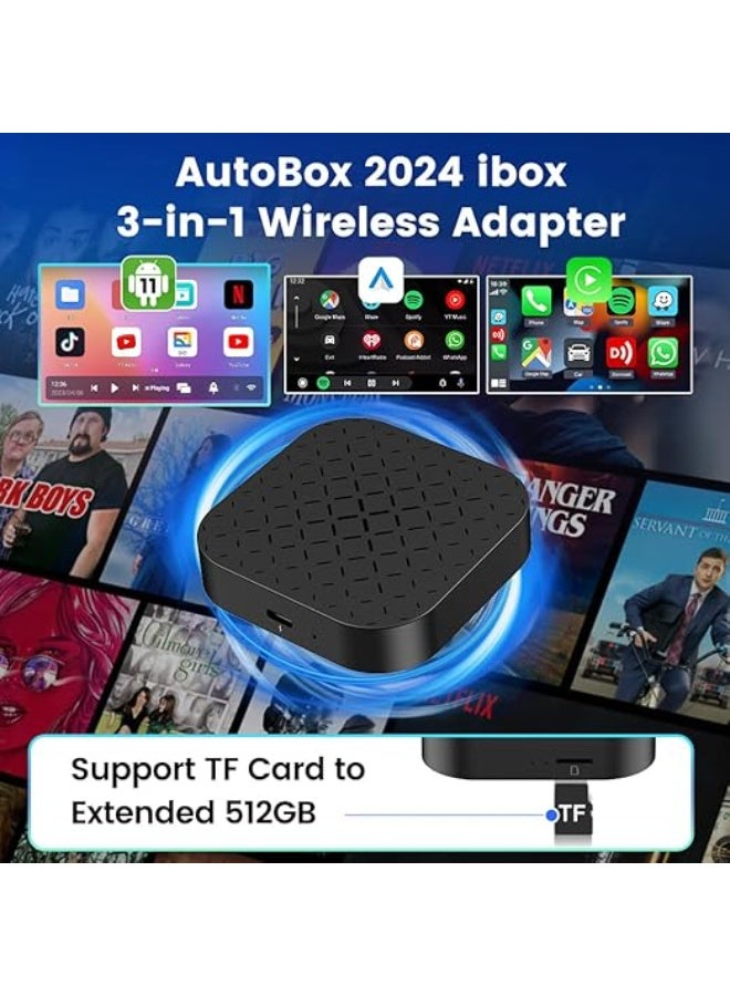 Smart Multimedia AI Box with Android 11 – Built-in YouTube & Netflix for Touch Screens – Converts Wired Systems to Wireless CarPlay & Android Auto - Image 2